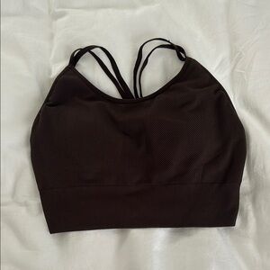 P'tula Brown Razor Back Sports Bra.